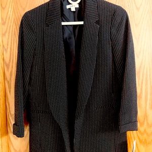 Women’s Jacket Small Black Gray White Stripe